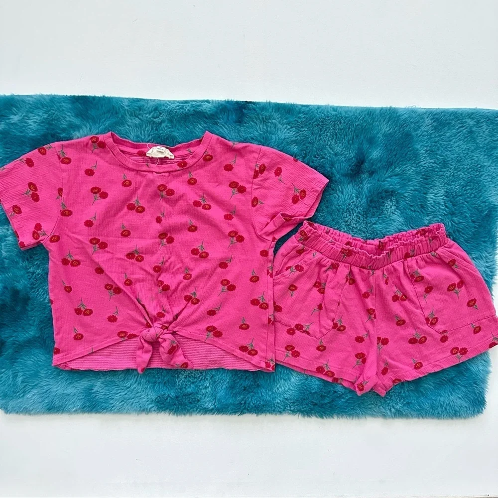 Jessica Simpson Pink Cherry Kids Short Set Size 6